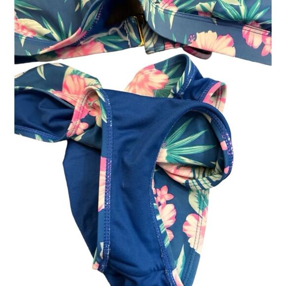 Cabana Del Sol Blue Floral Bikini size Large - Picture 5 of 7